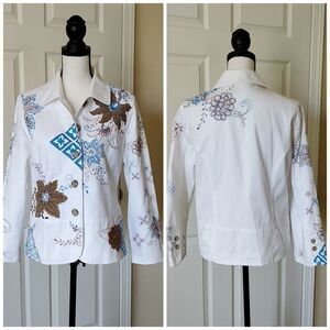 Draper's & Damon's embroidered button jacket